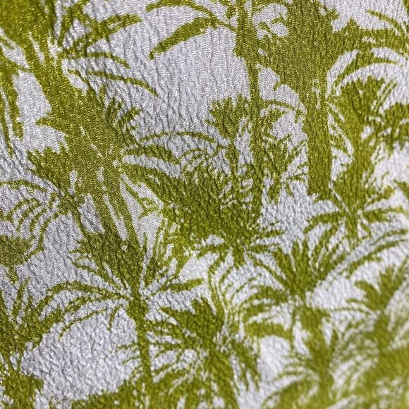 Tracy Reese midi dress palm print gauzy T back brat silk crinkle - Picture 5 of 8